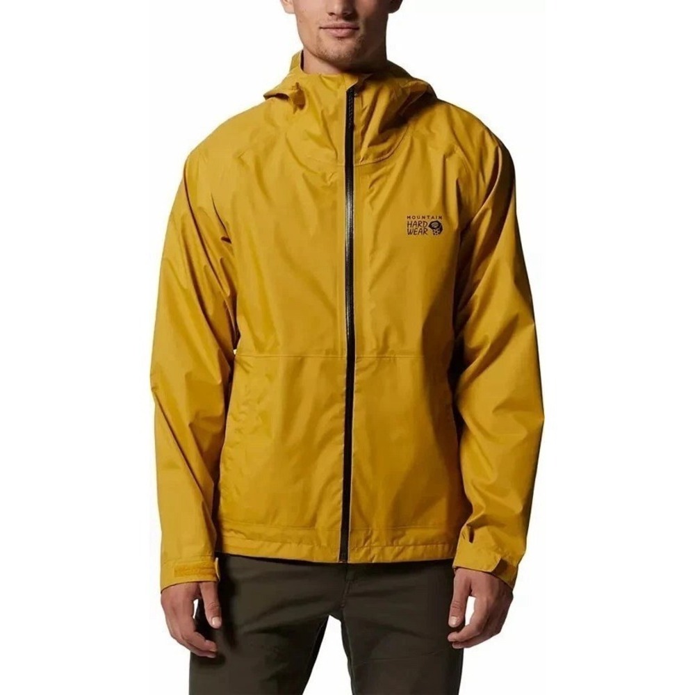 Mountain Hardwear Threshold Rain Jacket Men's XXL Desert Yellow Dry Q Core NWT
